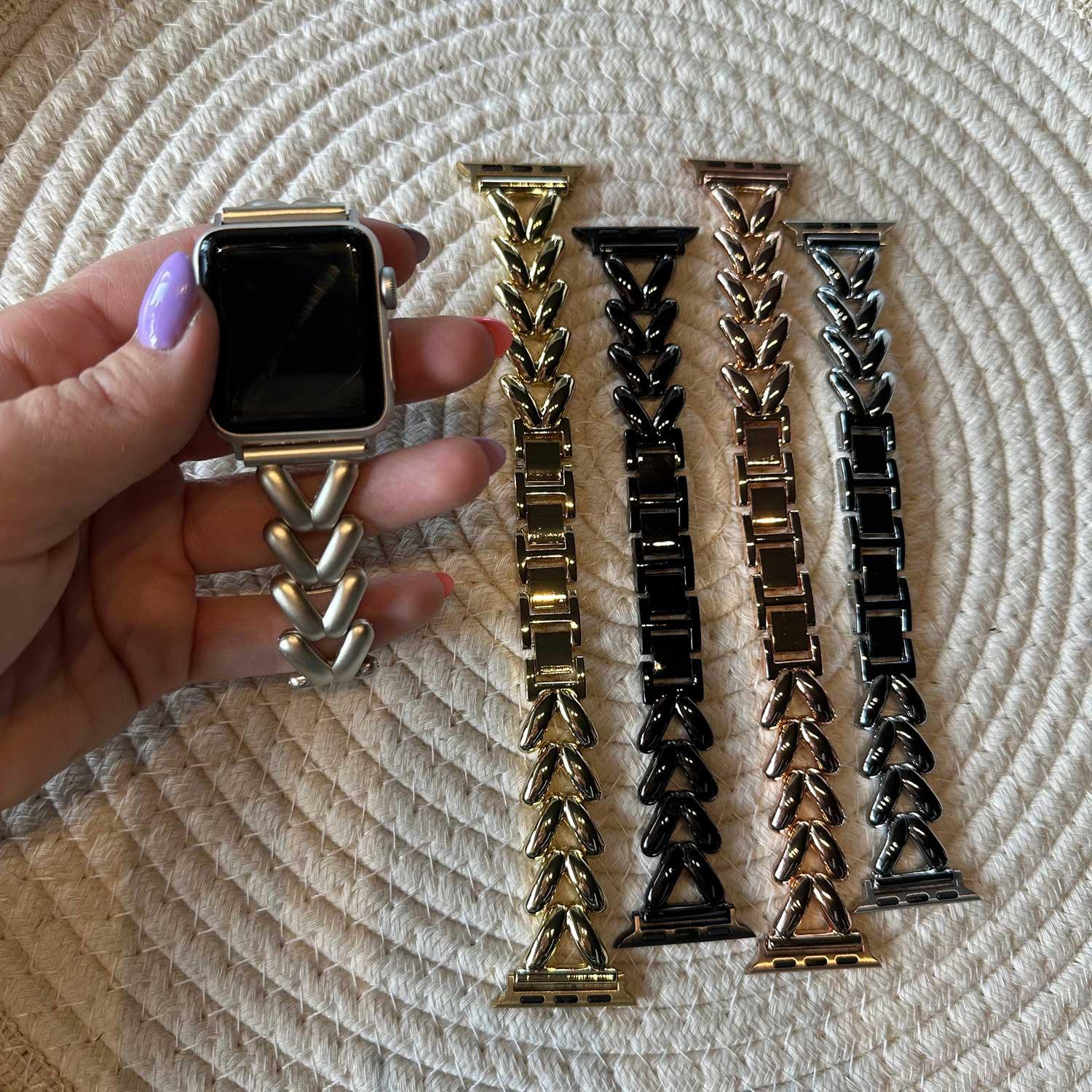 Apple Watch bandje Lisa - staal - sterrenlicht