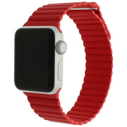 Bracelet Apple Watch - cuir - gaufré - rouge