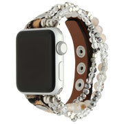 Apple Watch bandje - leer - sieraad - luipaard zilver