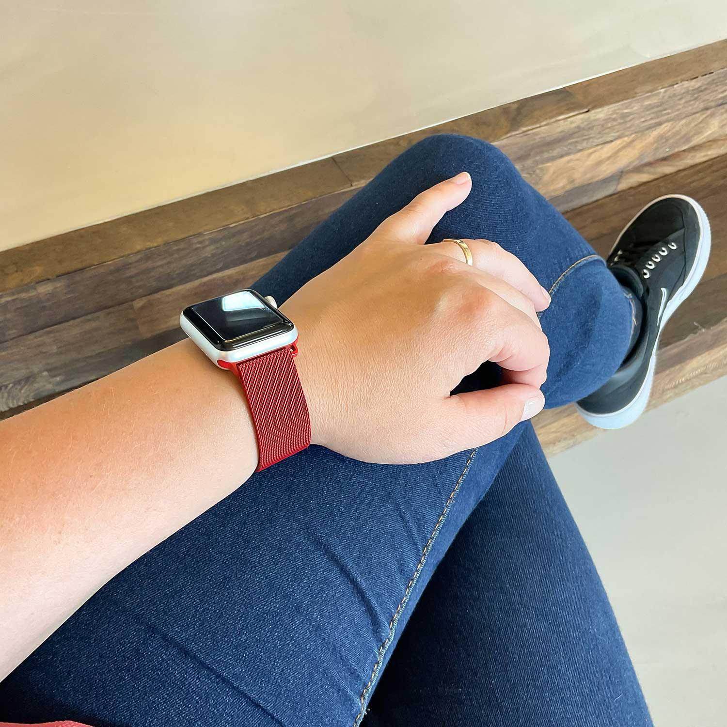 Apple Watch bandje Solaro - milanese - rood