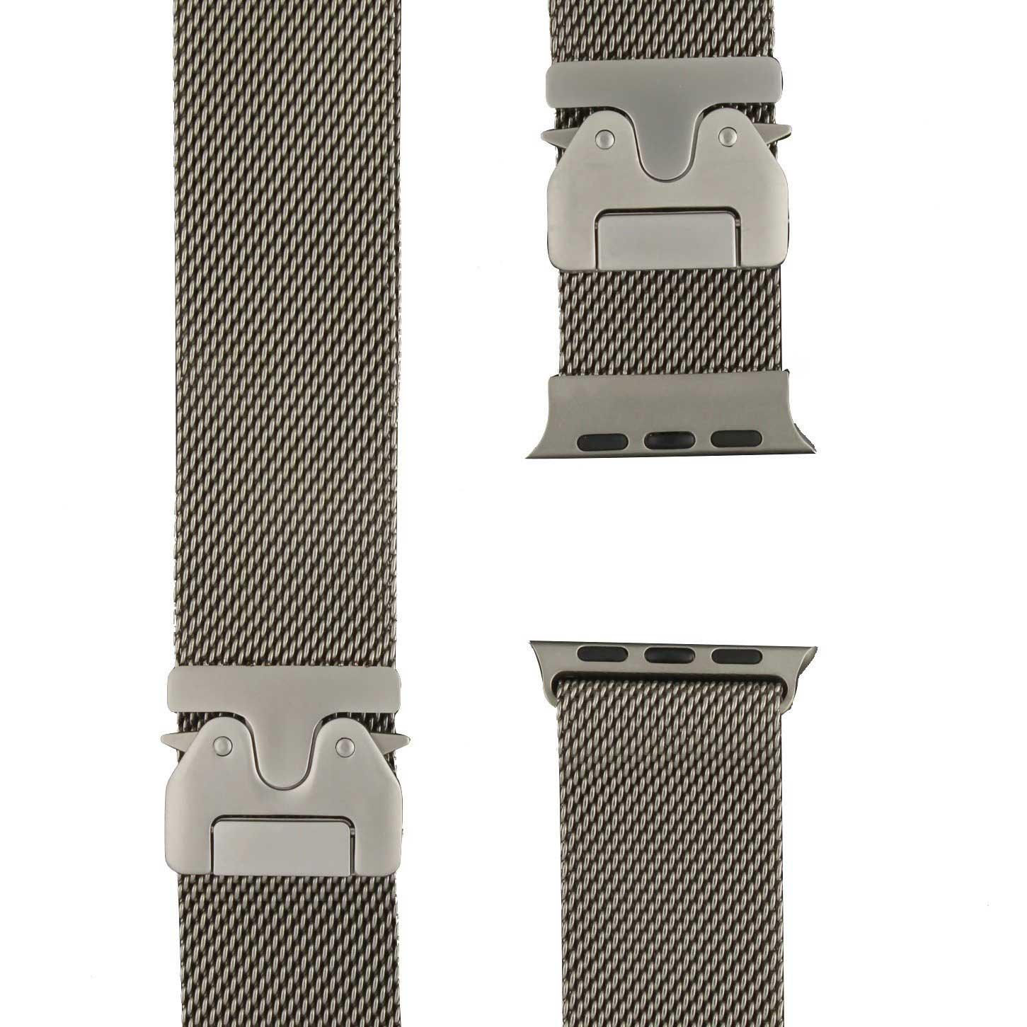 Apple Watch bandje Dominus - milanese - naturel titanium