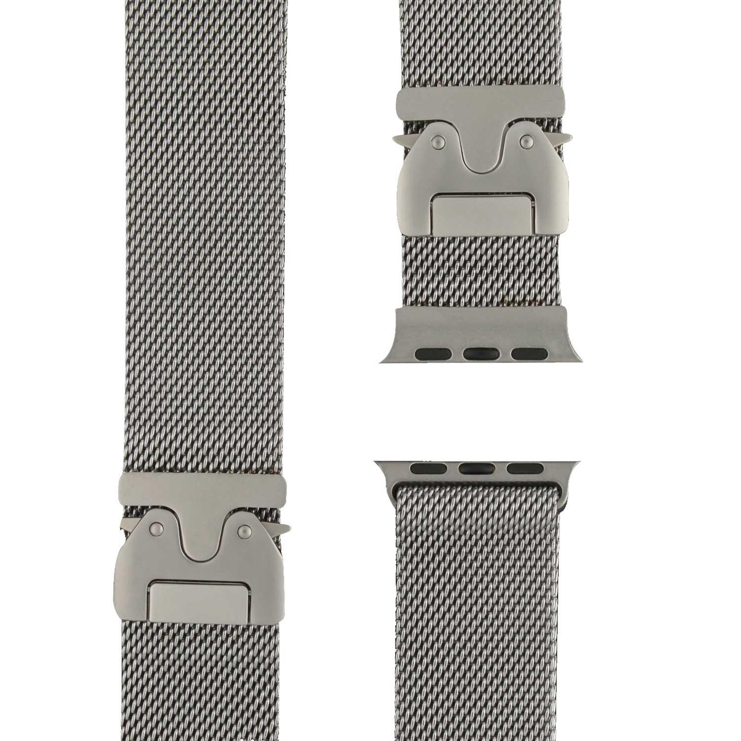 Apple Watch bandje Dominus - milanese - zilver titanium