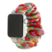 Bracelet Apple Watch Bloomsy - chouchou - nylon - fleurs arc-en-ciel