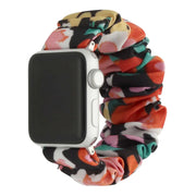 Bracelet Apple Watch Bloomsy - chouchou - nylon - fleurs noir multicolore