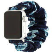 Apple Watch bandje Savara - scrunchie - nylon - donkerblauw rozen