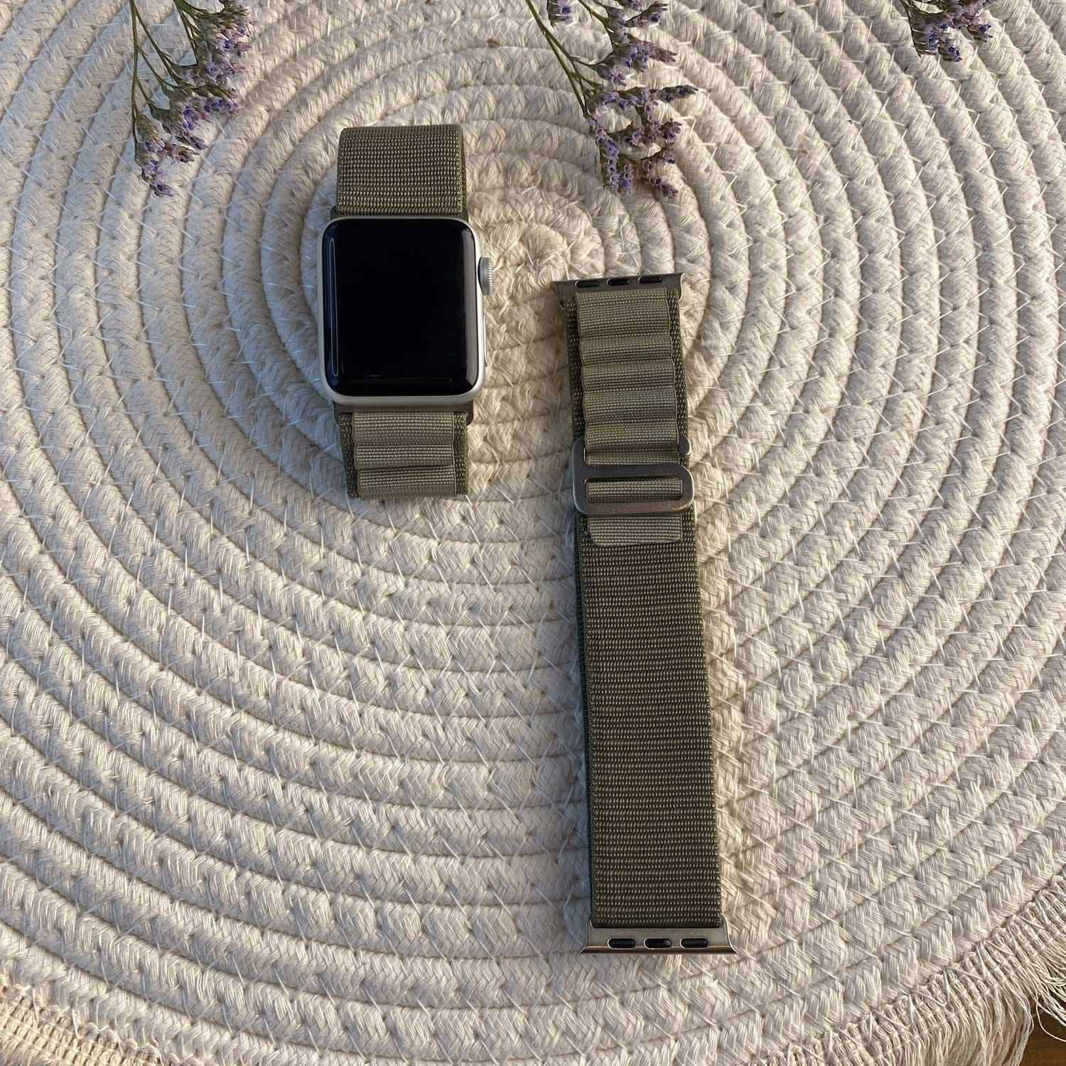 Apple Watch bandje Alpine - nylon - olijf