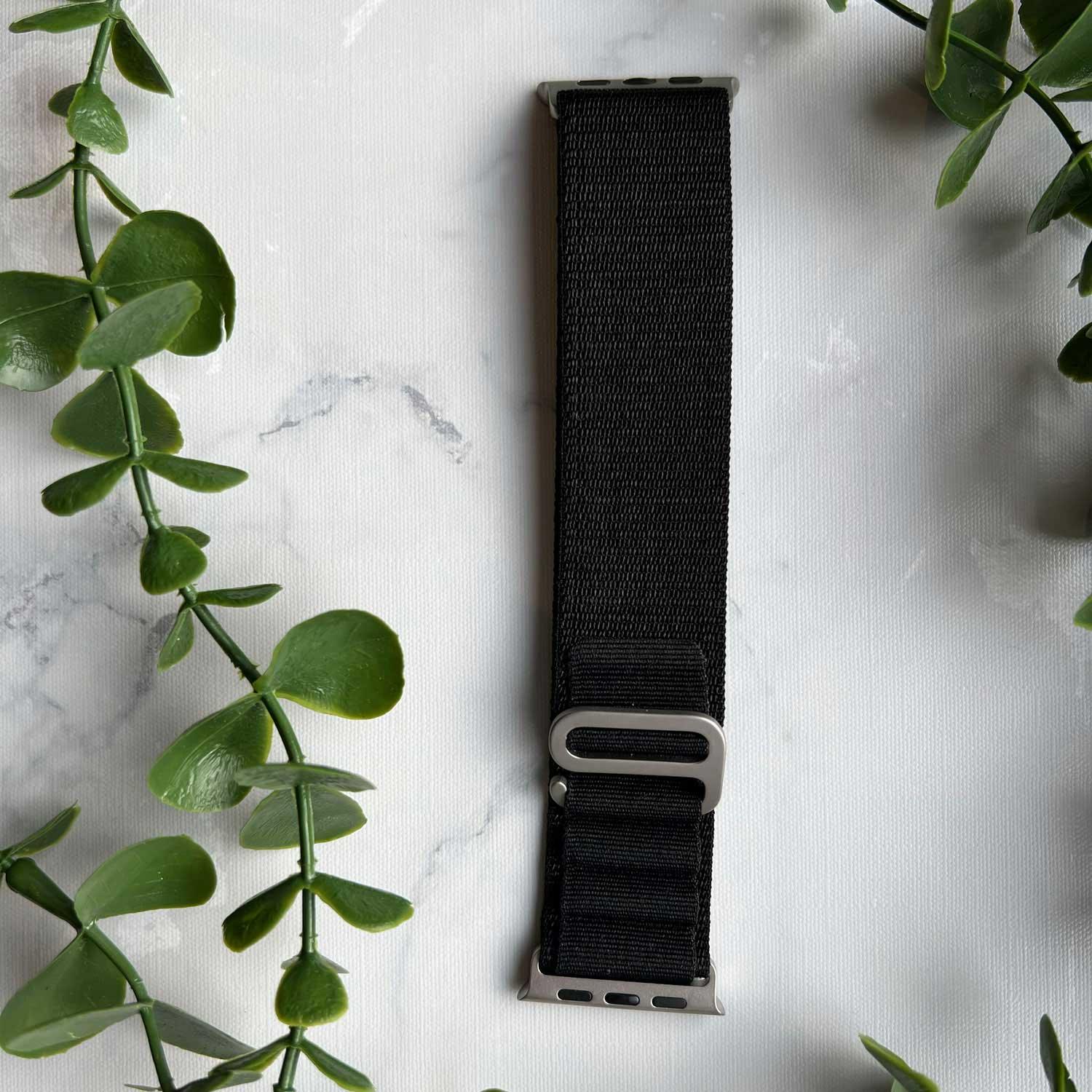 Bracelet Apple Watch Alpine - nylon - noir