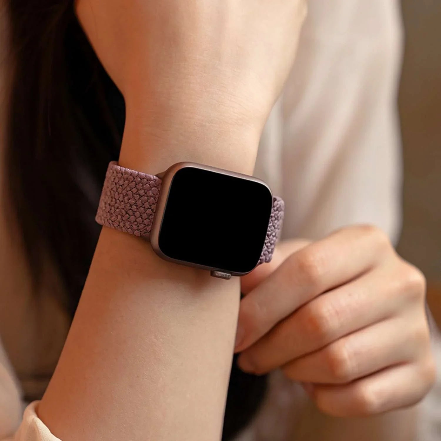 Apple Watch bandje Weavy - nylon - paars