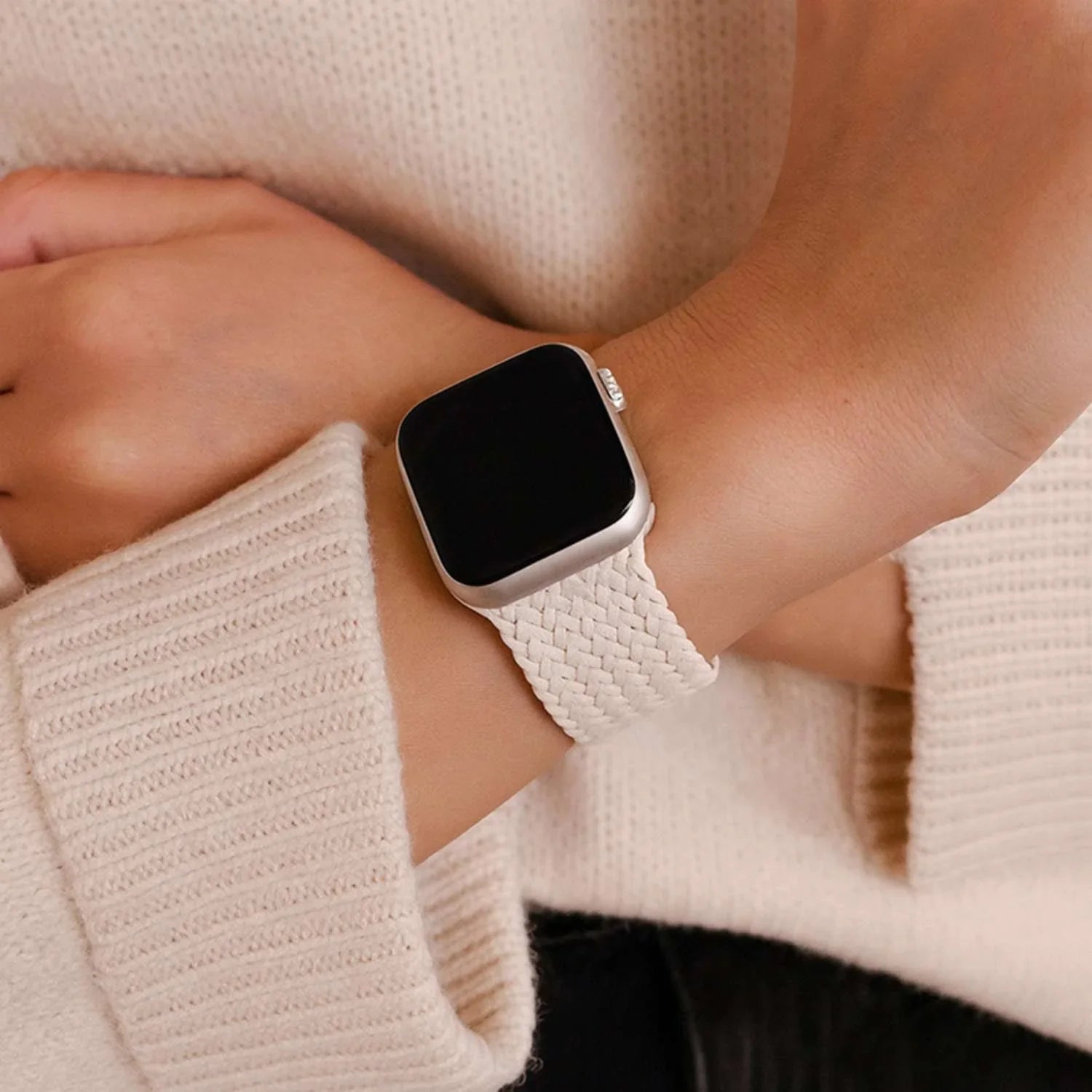 Apple Watch bandje Weavy - nylon - sterrenlicht