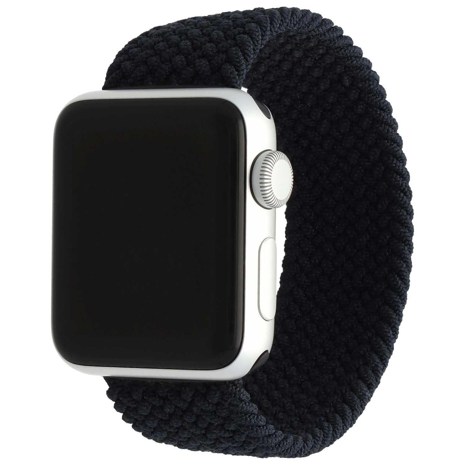 Apple Watch bandje - nylon - gevlochten solo - houtskool