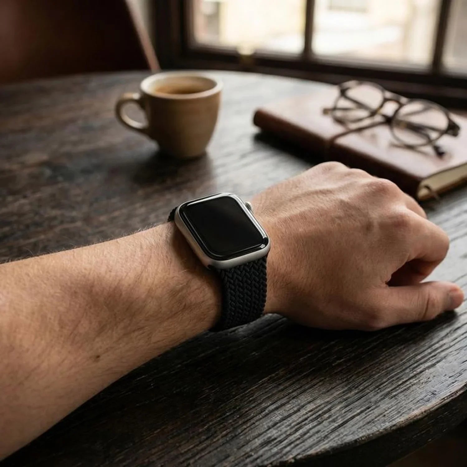 Bracelet Apple Watch - nylon - solo tressé - noir
