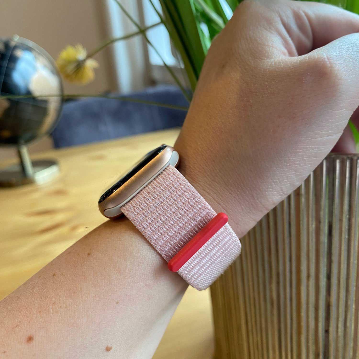Apple Watch bandje Nexora - geweven - nylon - lichtroze