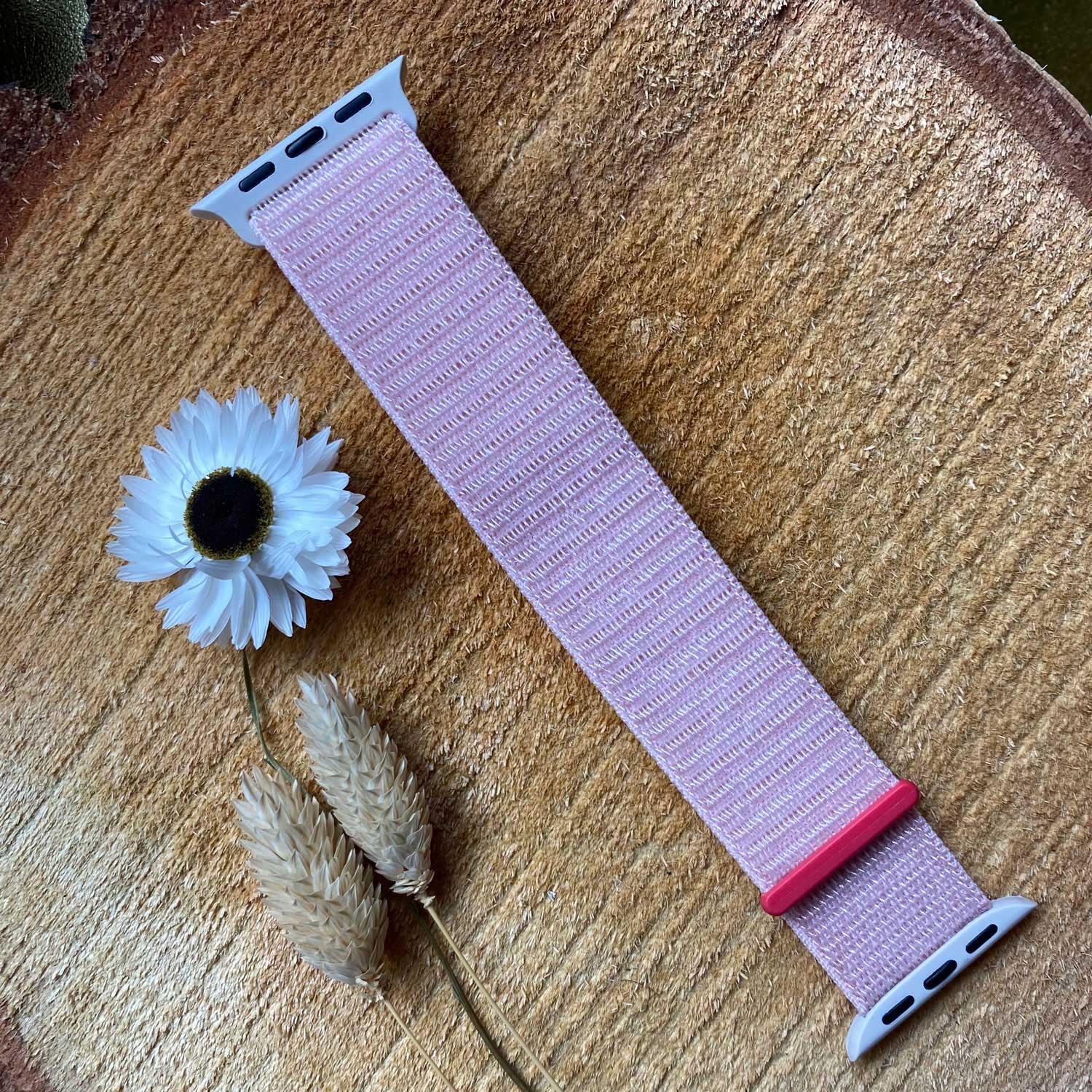 Apple Watch bandje Nexora - geweven - nylon - lichtroze