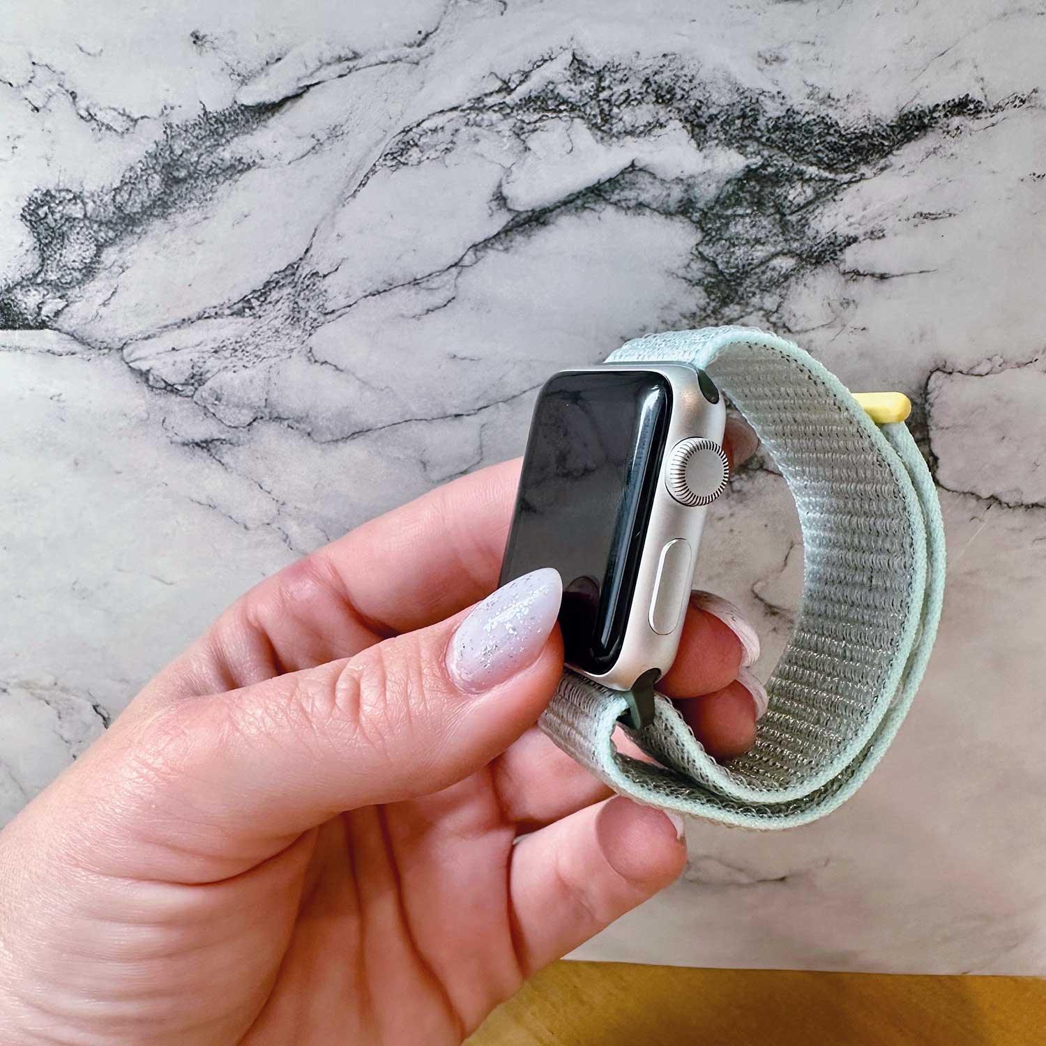 Apple Watch bandje Nexora - geweven - nylon - zacht mintgroen