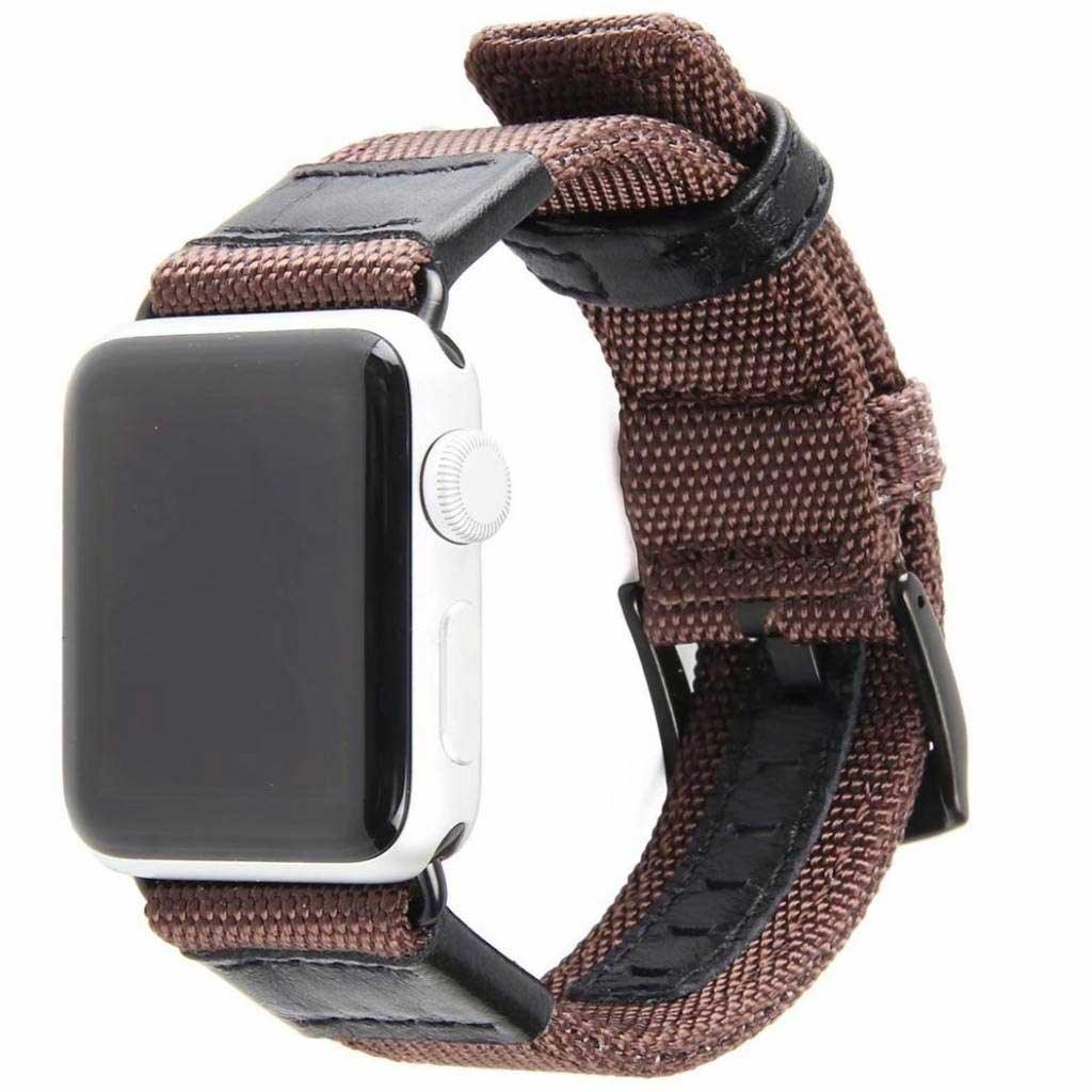 Apple Watch bandje - nylon - military - bruin