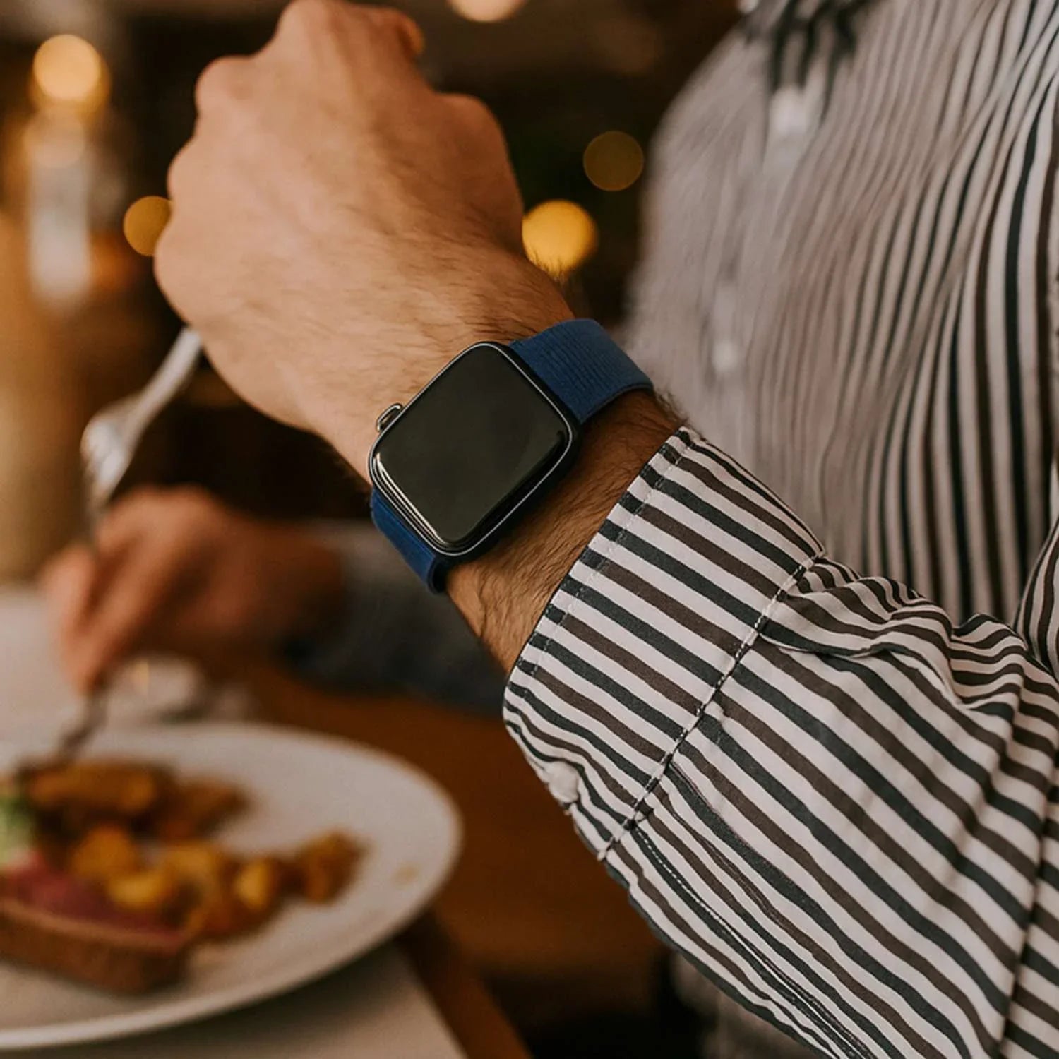 Bracelet Apple Watch Nexora - tressé - nylon - bleu océan
