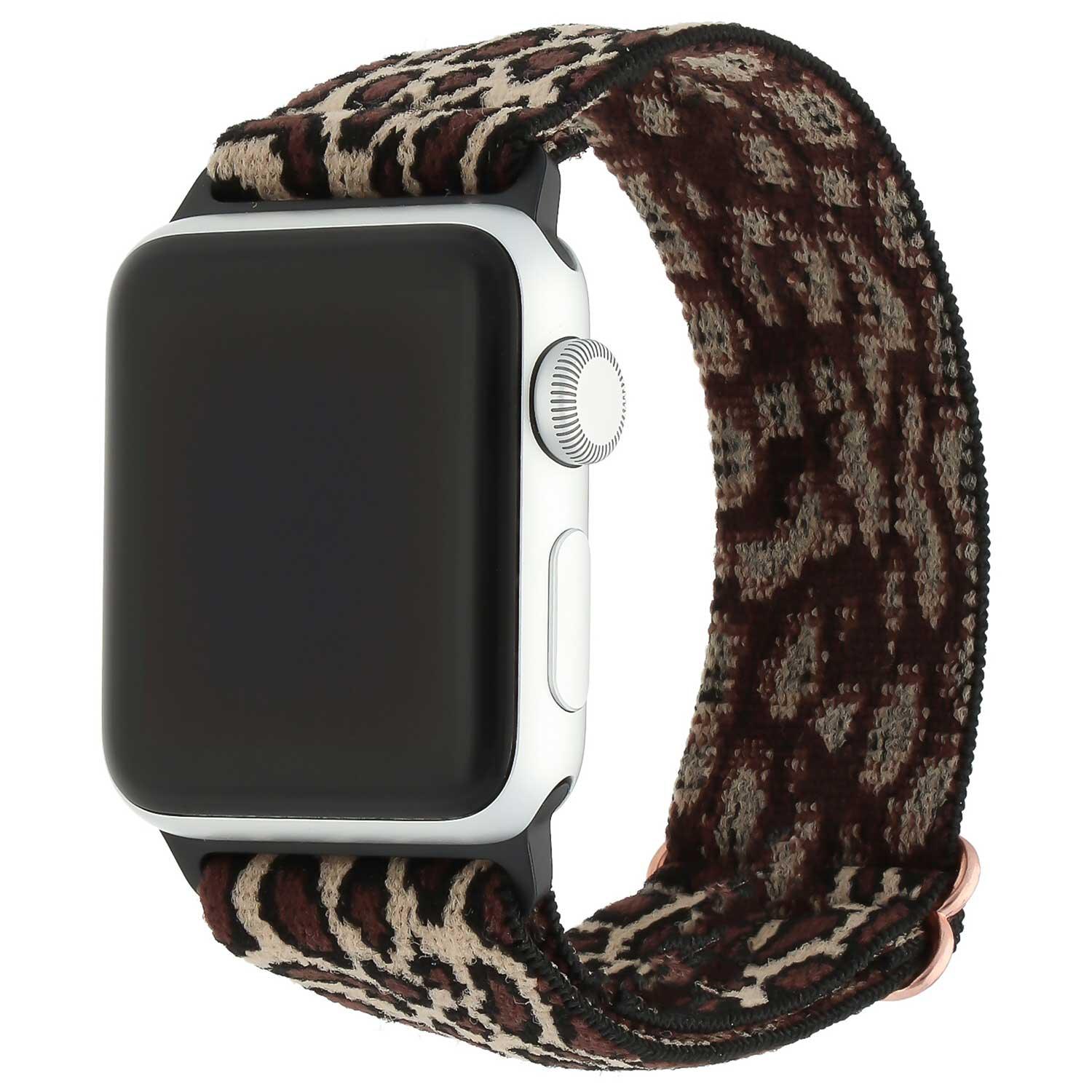 Apple Watch bandje - nylon - geweven gesp - leopard