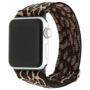 Apple Watch bandje - nylon - geweven gesp - leopard