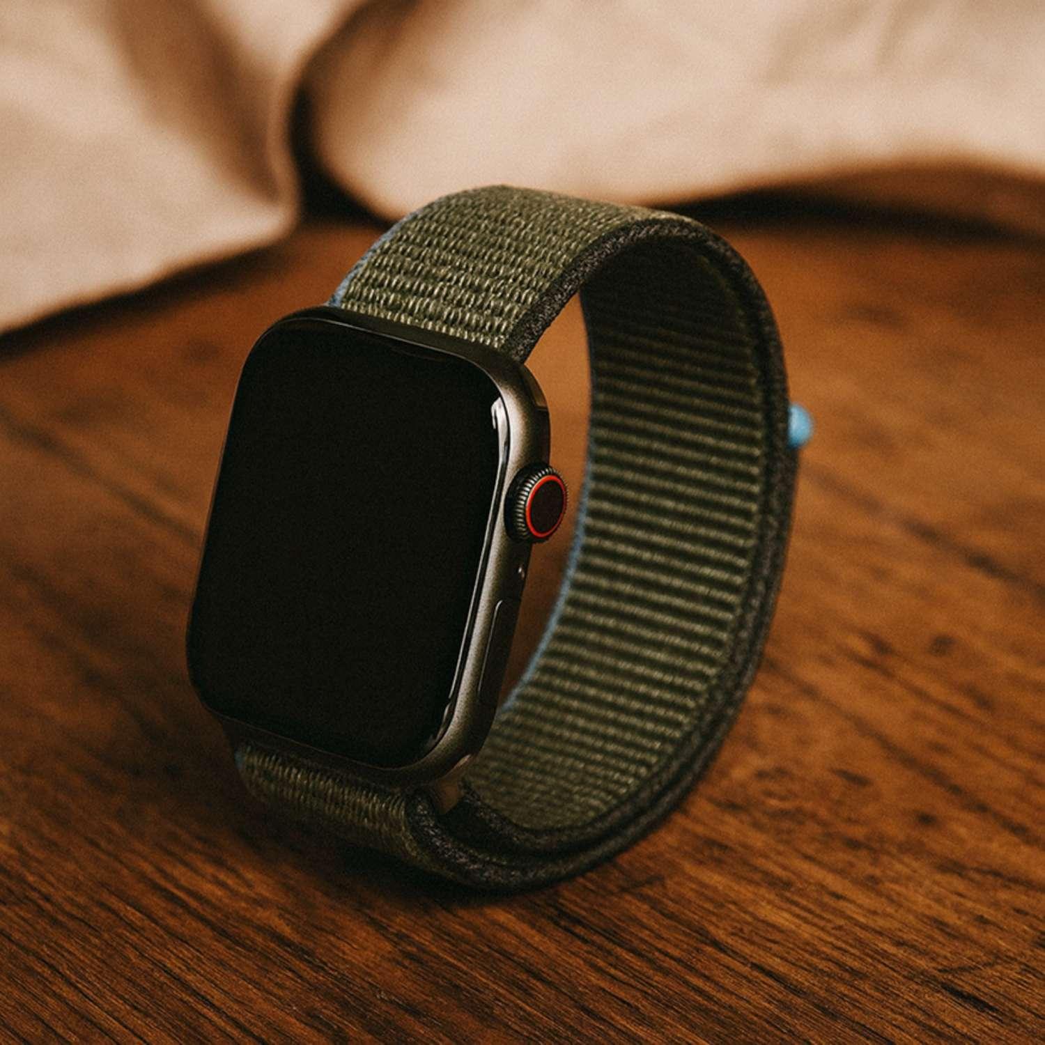 Bracelet Apple Watch - tissé - nylon - vert inverness