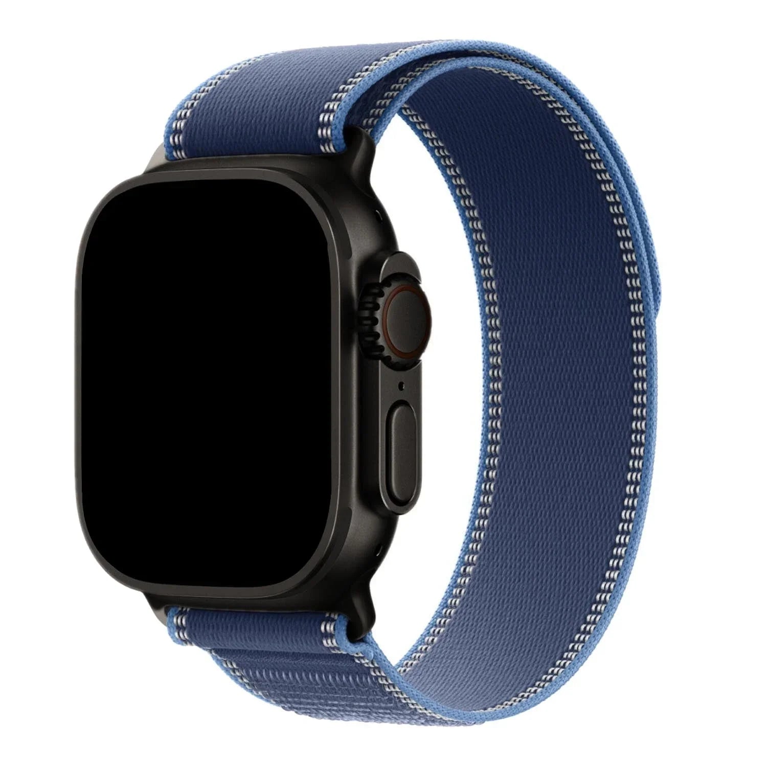 Bracelet Apple Watch Trail - nylon - bleu clair - noir