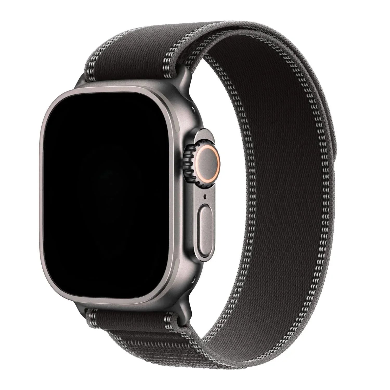 Bracelet Apple Watch Trail - nylon - charbon - argent