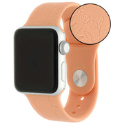 Bracelet imprimé Apple Watch - silicone - fleurs orange