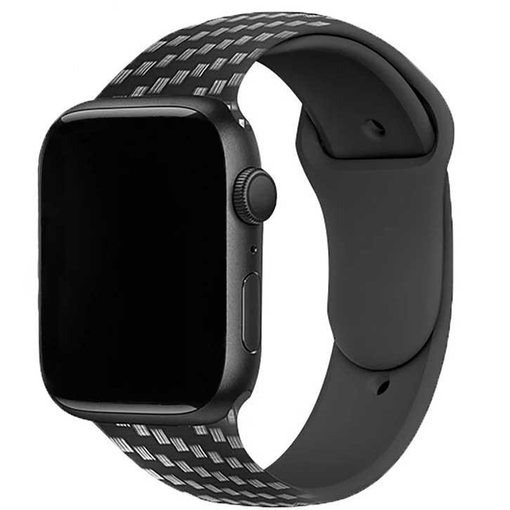 Bracelet Apple Watch à imprimé - silicone - fibre de carbone