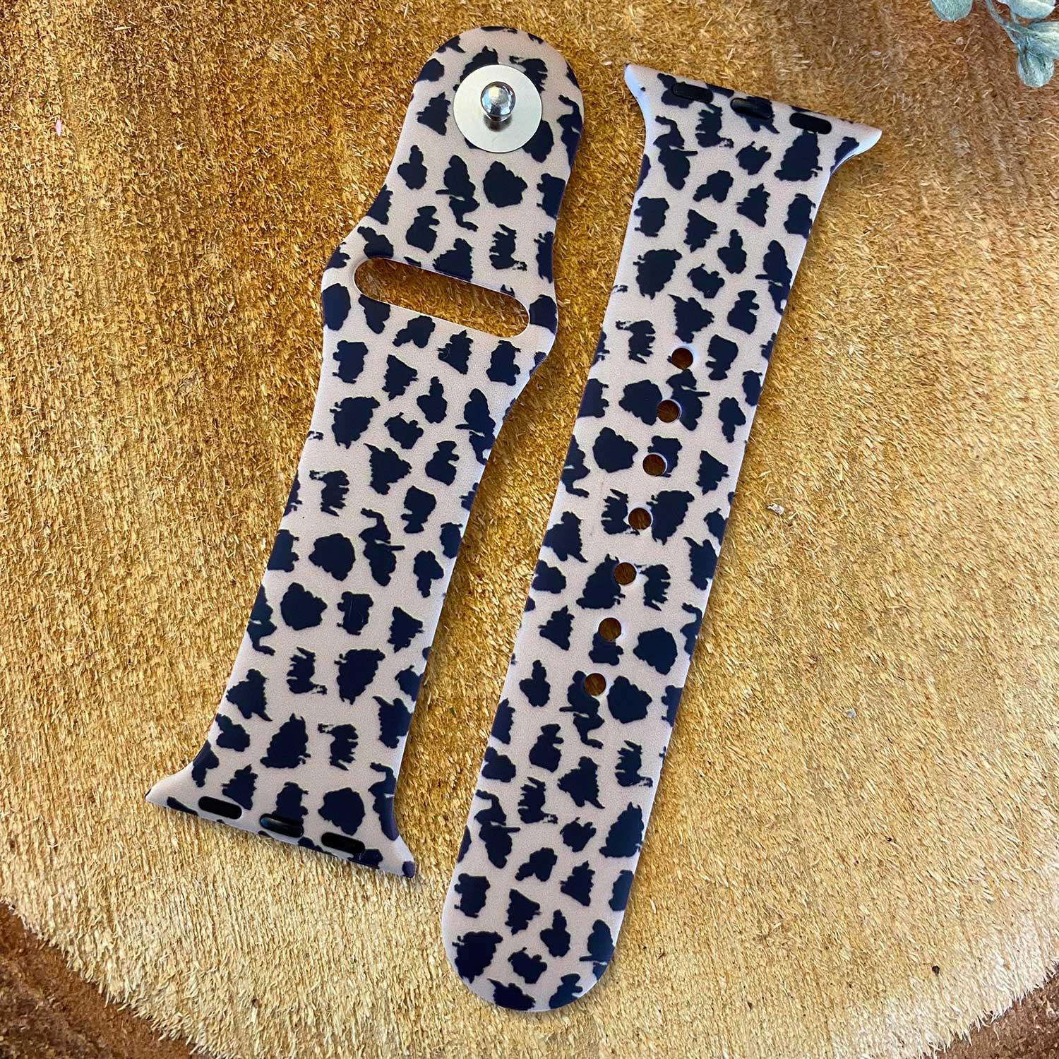 Apple Watch print bandje - siliconen - luipaard bruin