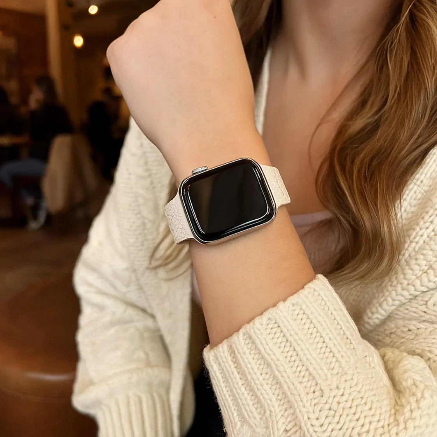 Apple Watch print bandje - siliconen - luipaard sterrenlicht