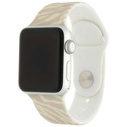 Apple Watch print bandje - siliconen - zebra beige