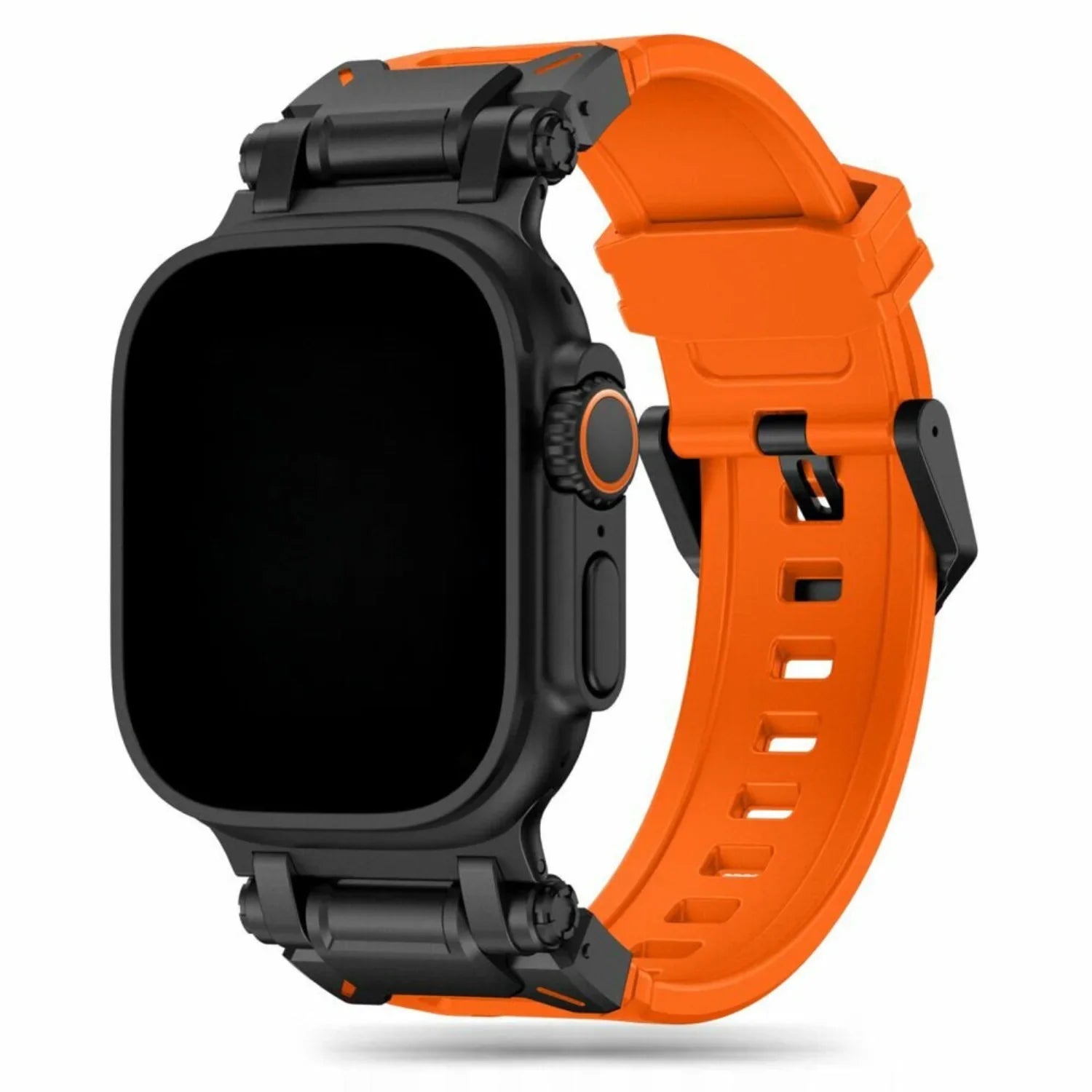 Apple Watch Robust bandje - siliconen - oranje - zwart