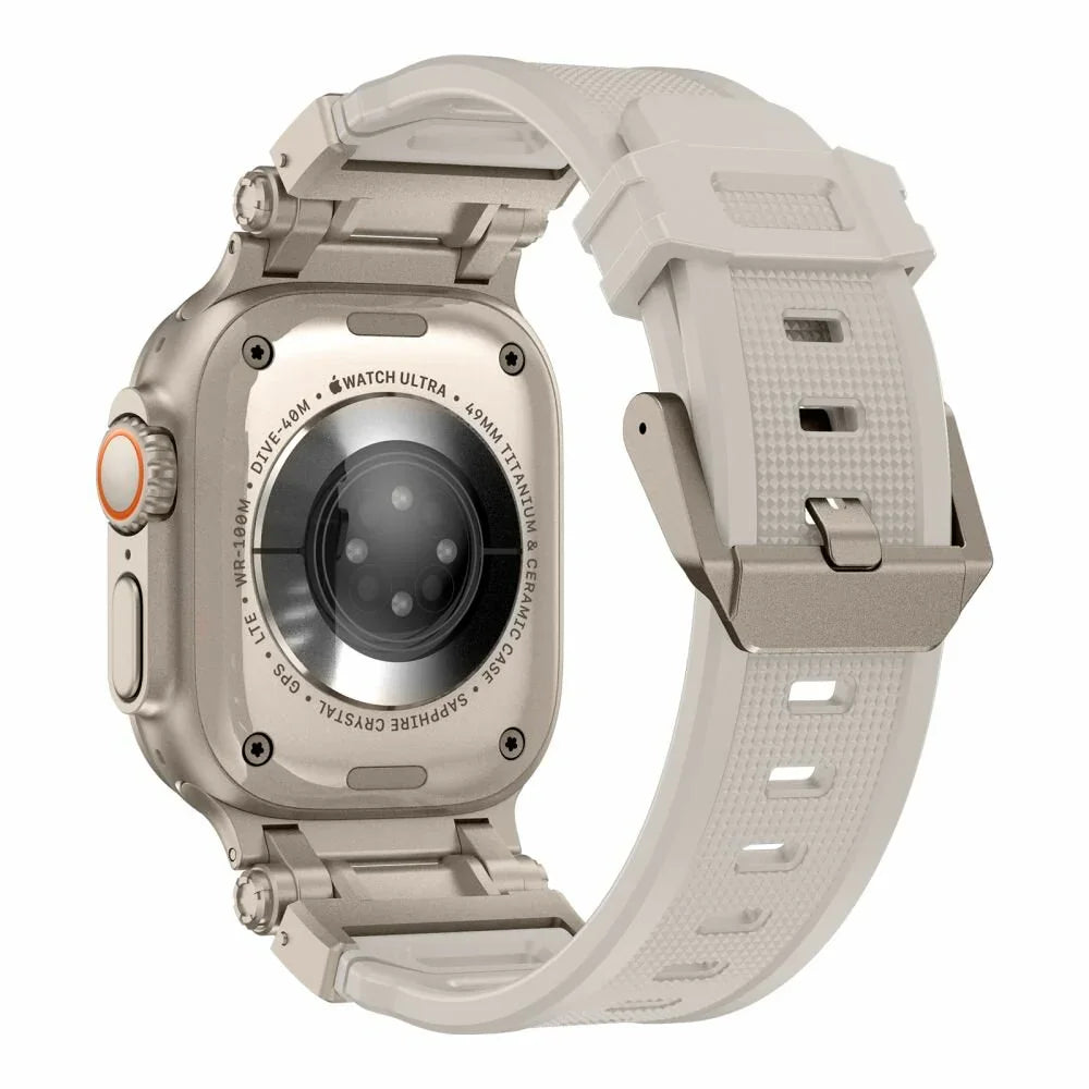 Apple Watch Robust bandje - siliconen - sterrenlicht - titanium