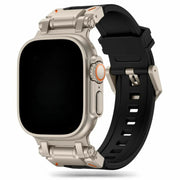 Apple Watch Robust bandje - siliconen - zwart - titanium