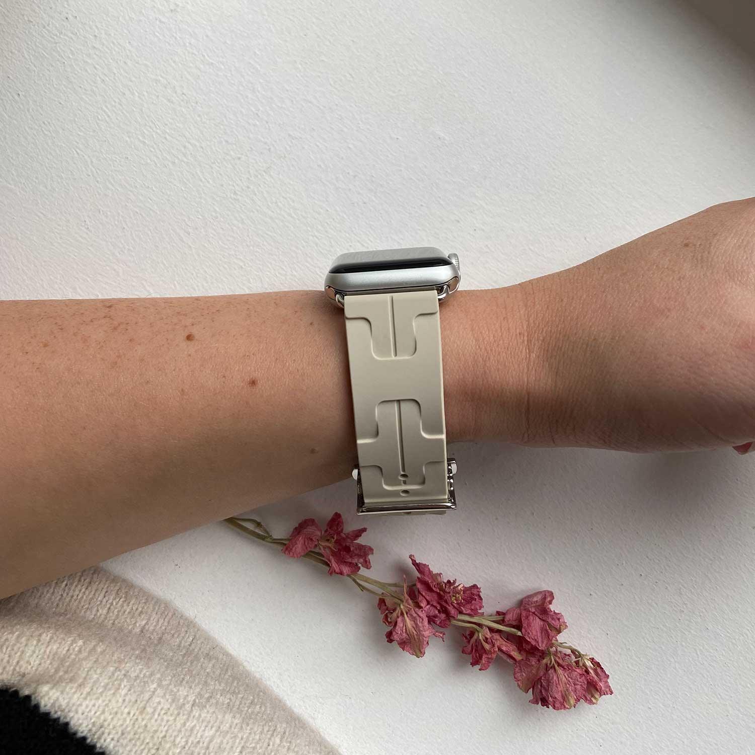 Apple Watch bandje kilim - siliconen - beige