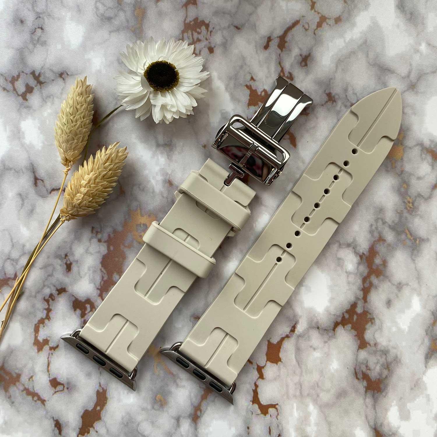 Apple Watch bandje kilim - siliconen - beige