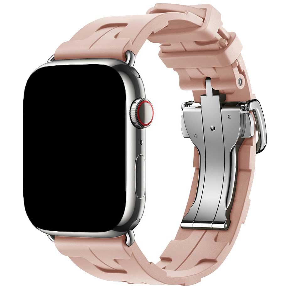 Bracelet Apple Watch kilim - silicone - rose des sables