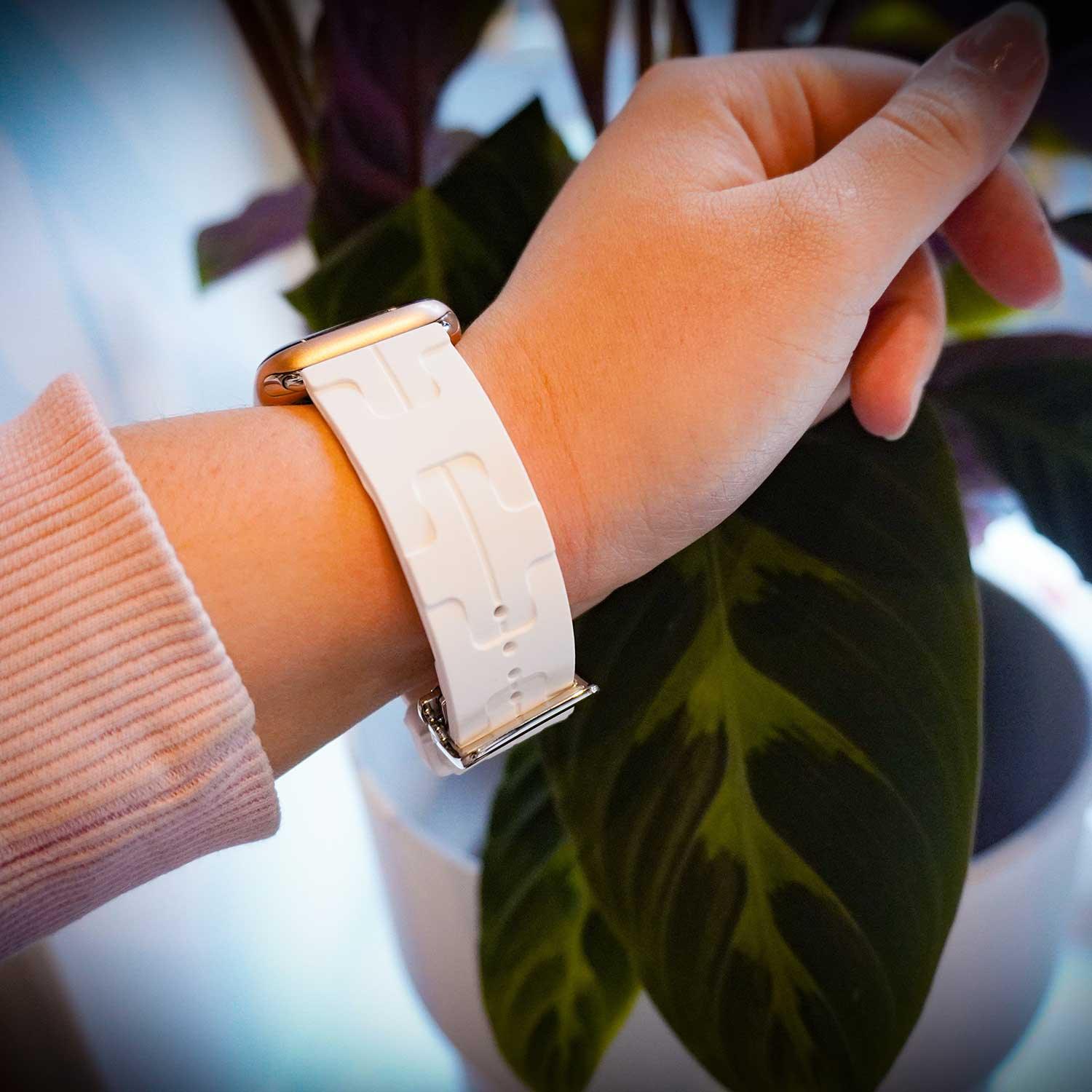 Apple Watch bandje kilim - siliconen - wit