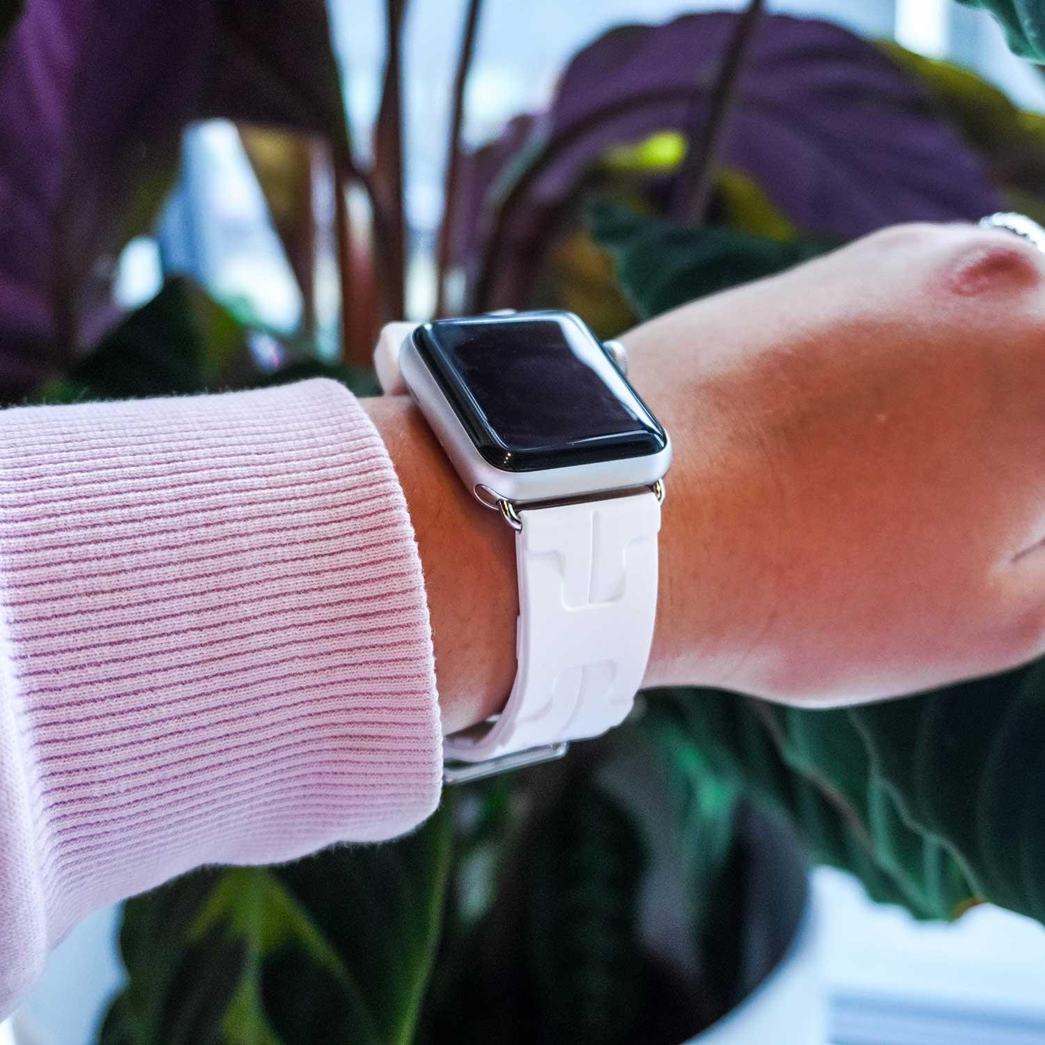 Apple Watch bandje kilim - siliconen - wit