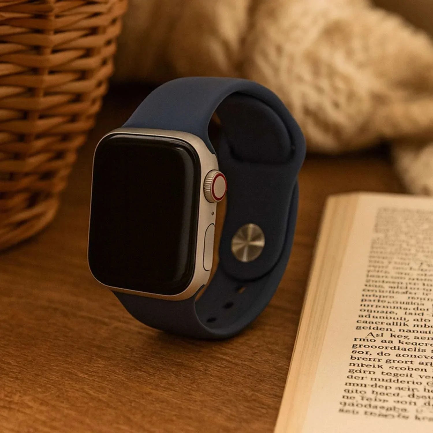 Apple Watch bandje Ovaro - siliconen - Denim blauw