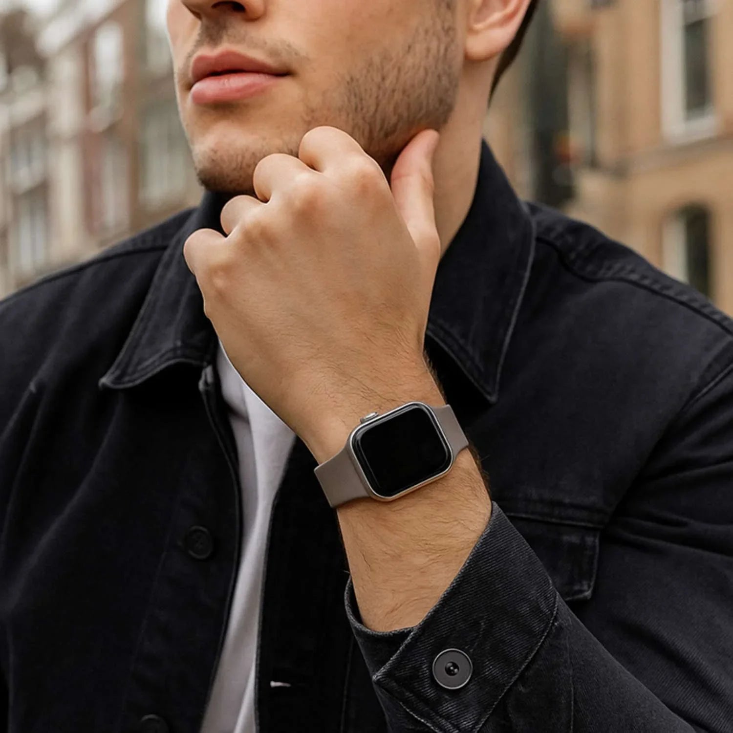 Bracelet Apple Watch Savro - silicone - argile