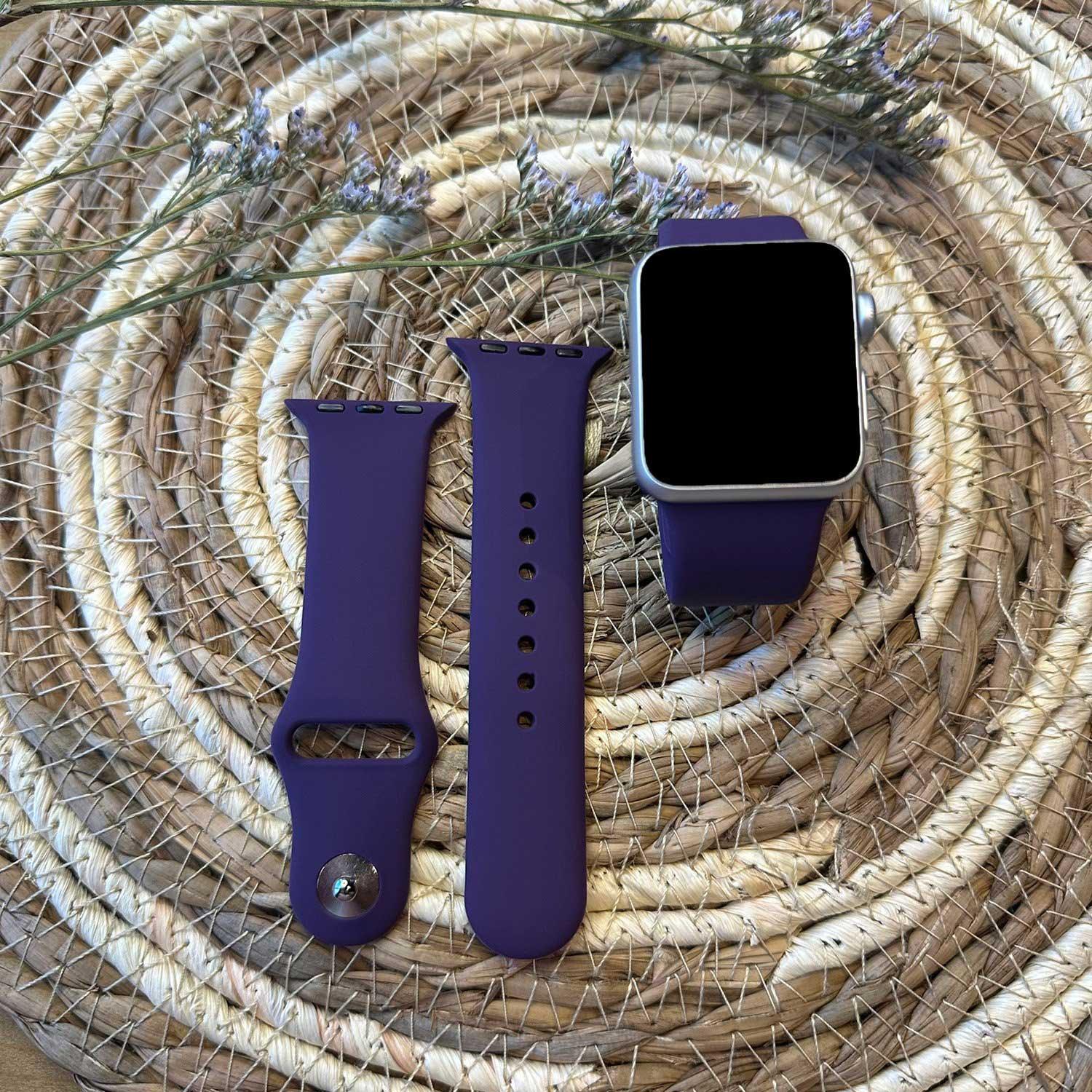 Apple Watch bandje - siliconen - pruim