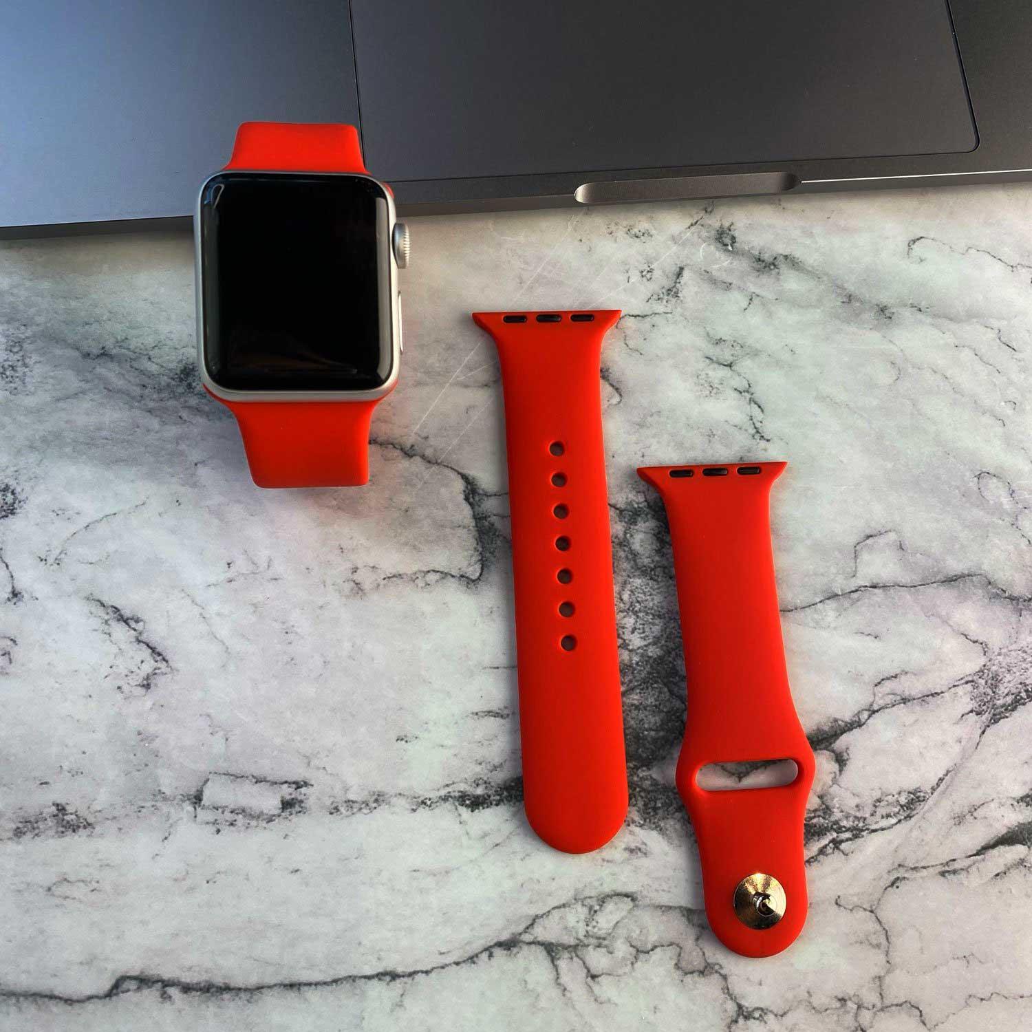 Apple Watch bandje Ovaro - siliconen - rood