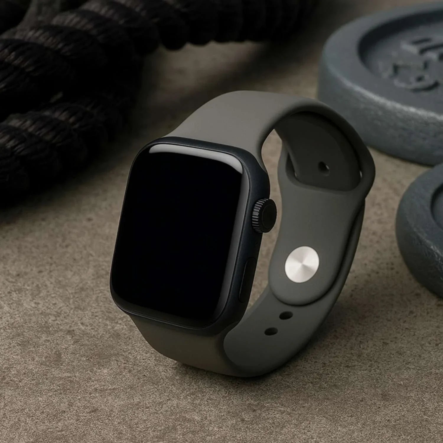 Apple Watch bandje Savro - siliconen - rotsgrijs