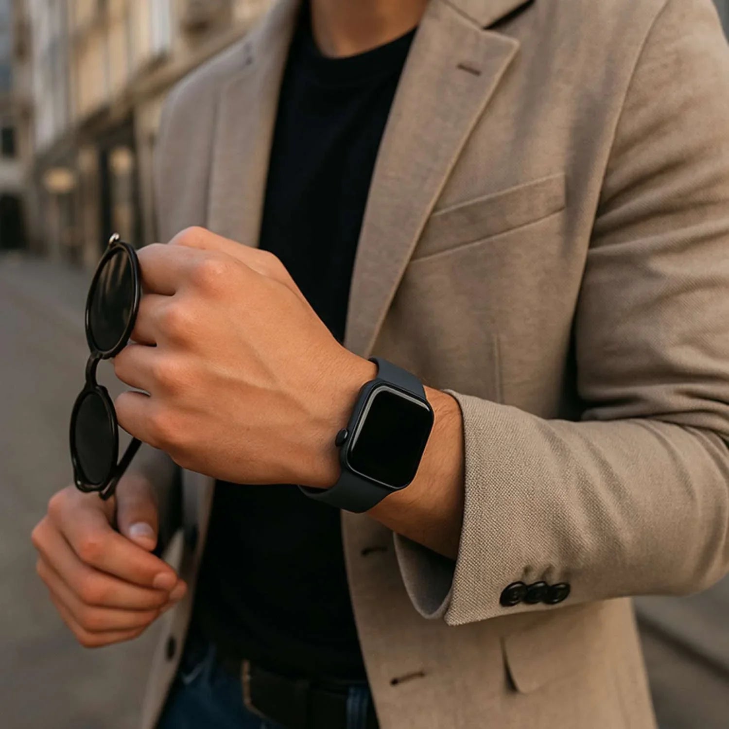 Apple Watch bandje Savro - siliconen - rotsgrijs