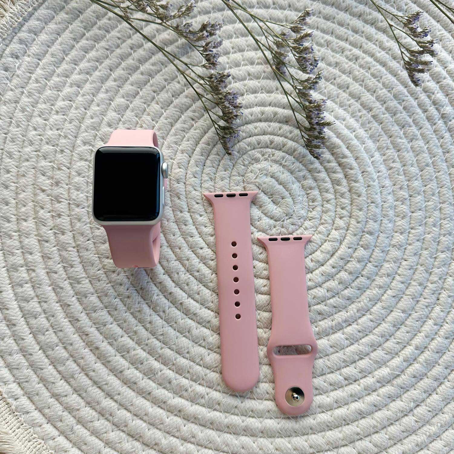 Bracelet Apple Watch Savro - silicone - rose layette