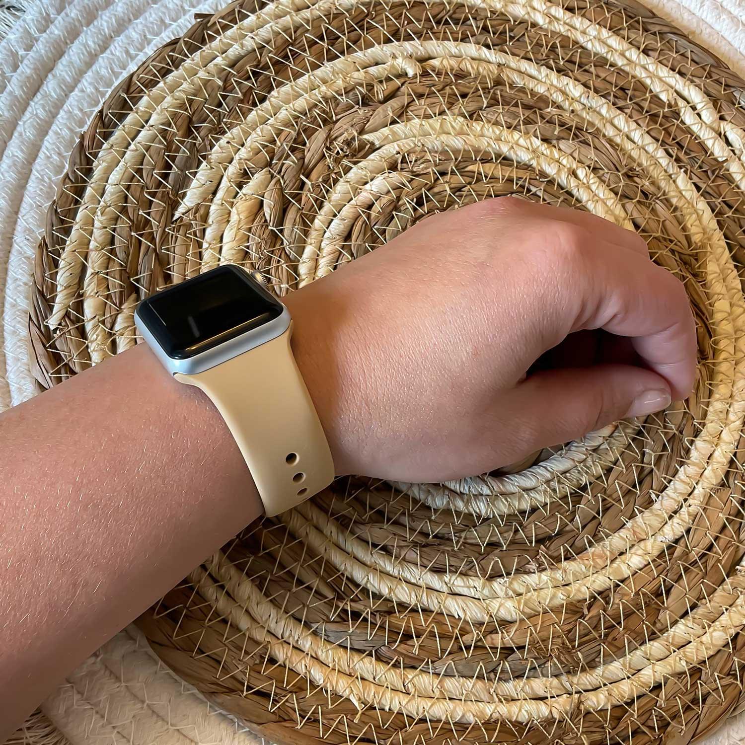 Apple Watch bandje Savro - siliconen - walnoot