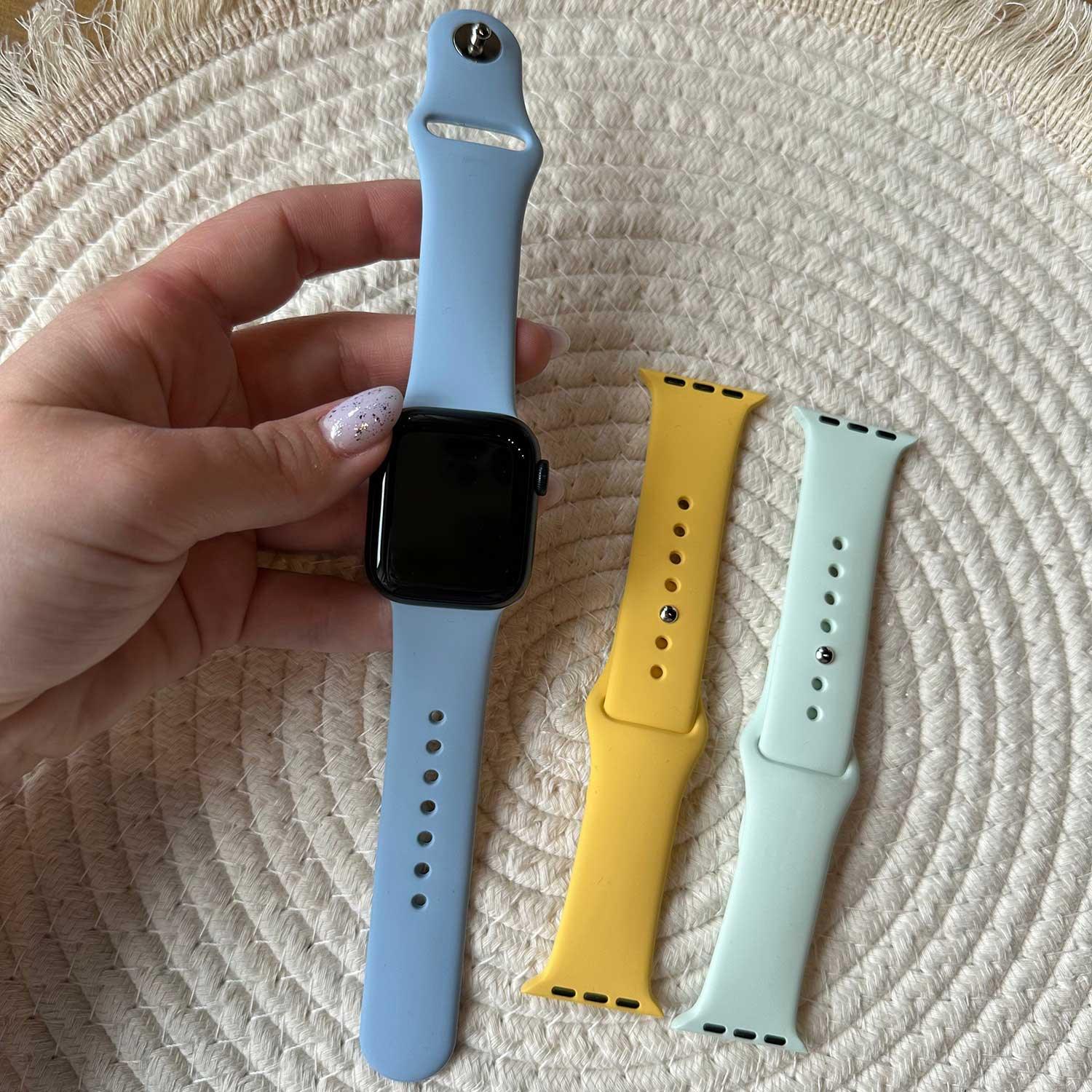 Bracelet Apple Watch Teyra - silicone - jaune ensoleillé