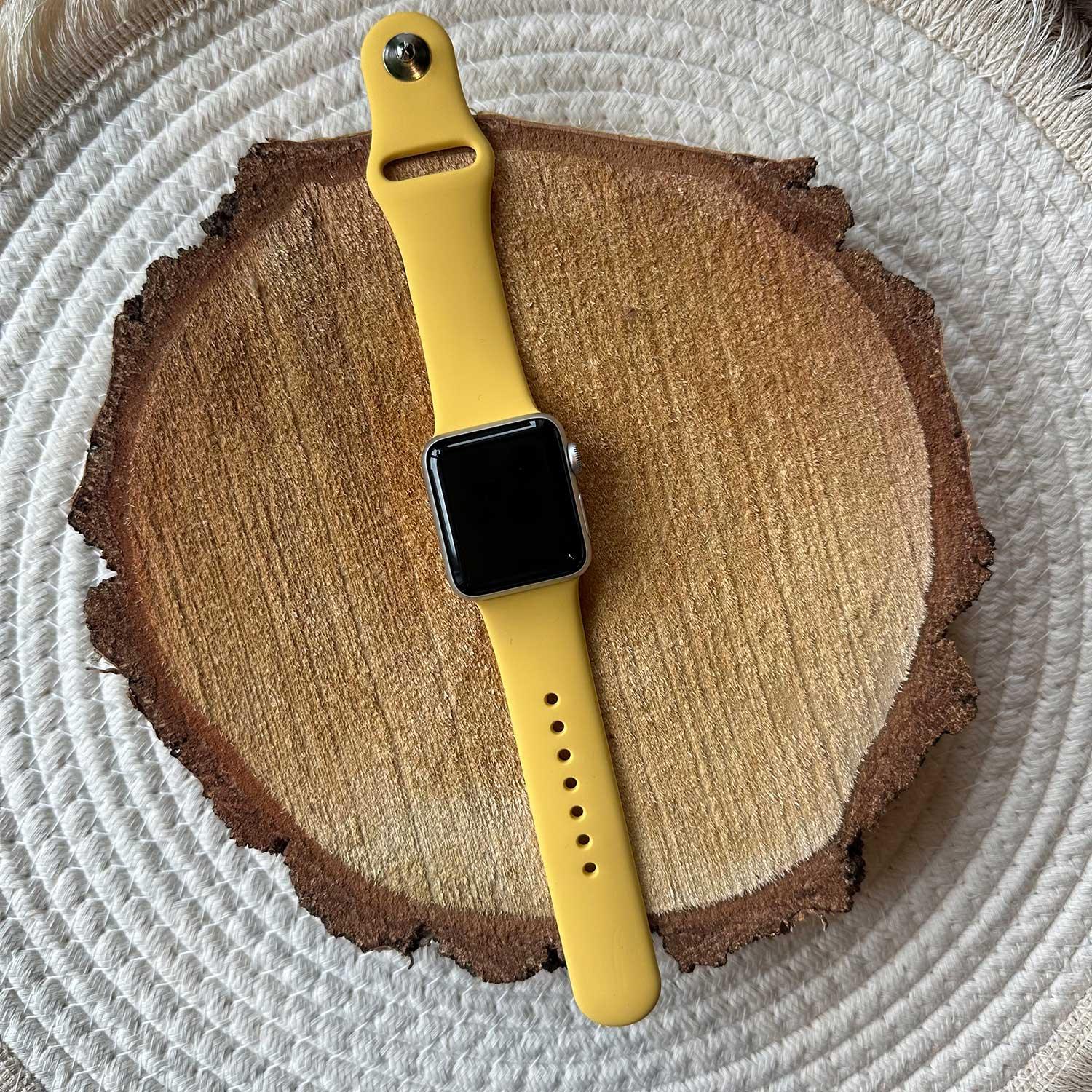 Bracelet Apple Watch Teyra - silicone - jaune ensoleillé