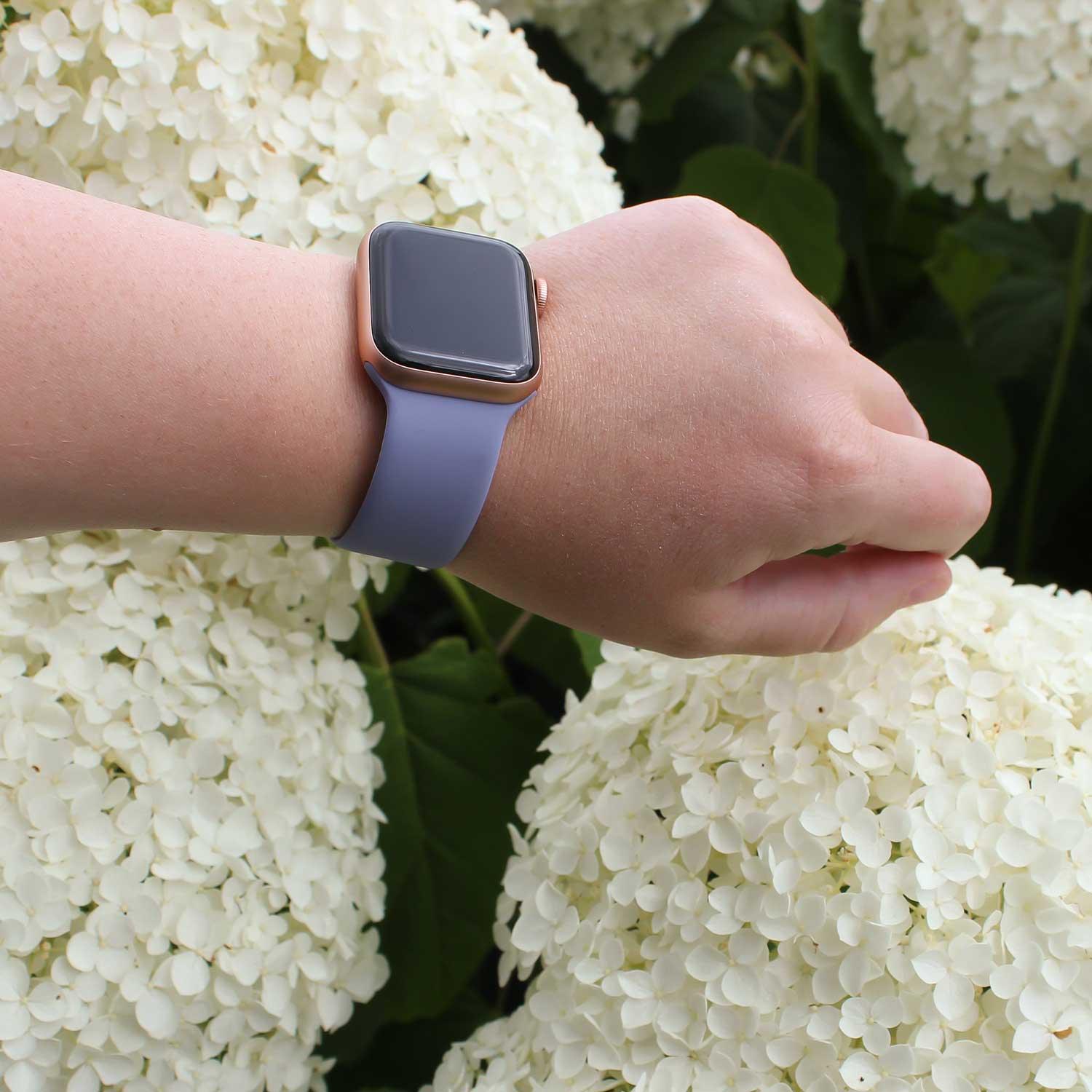 Apple Watch bandje - siliconen - solo loop - Engelse lavendel