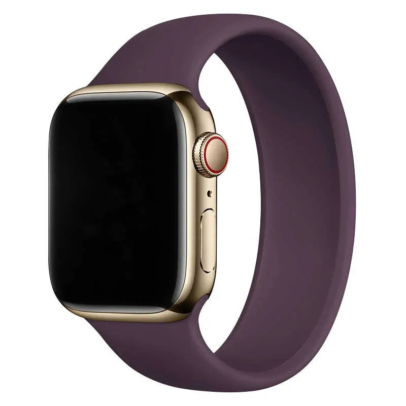 Apple Watch bandje - siliconen - solo loop - donkere kers